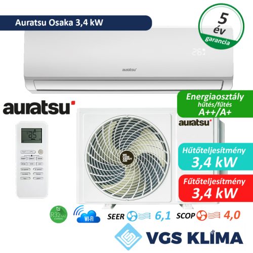 Auratsu Osaka 3,4 kW inverteres split klímaszett ATC-12CLHO/ATC-12CLHI