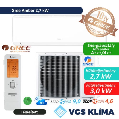 Gree Amber 2,7 kW inverteres split klíma szett GWH09YCXB-K6DNA1C