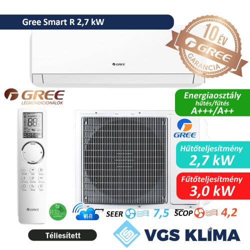 Gree Smart R 2,7 kW inverteres split klíma szett GWH09AUCXB-K6DNA1A