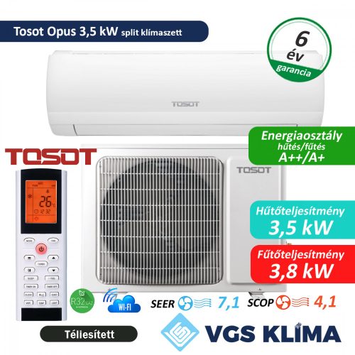 Tosot Opus 3,5 kW inverteres split klíma szett TWH12AFC-K6DNA2F